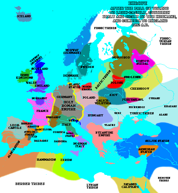 [Map of the Mediterranean world in 1092]